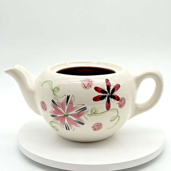 Stangl Pottery Carnival Tea Pot 4.5" MCM Pink Green Black NO LID - Picture 3 of 12